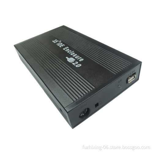 Black Silver USB 2.0 aluminum external hdd case 3.5 inch ide